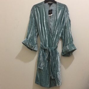 Topshop wrapped velour top (sz 6)